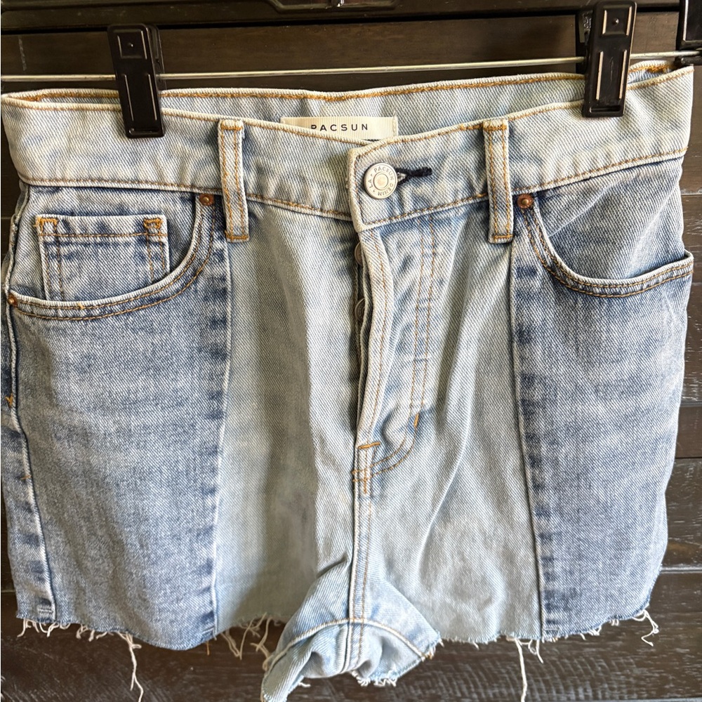 PacSun Light Blue Denim High Rise Icon Shorts (Sz 25)